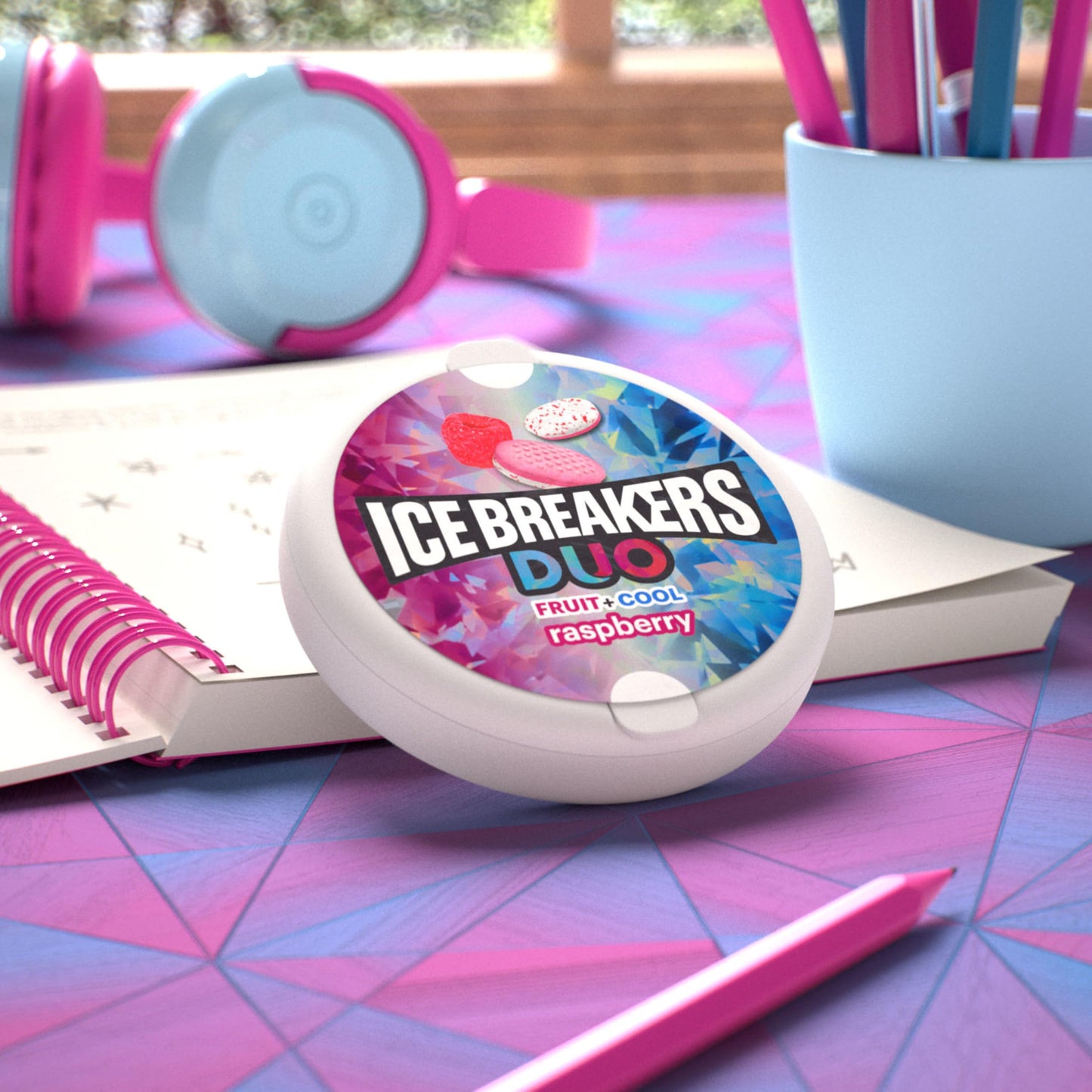 Ice Breakers Duo Fruit Plus Cool Cherry Sugar Free Mints Tins, 1.3 oz (8 Count)