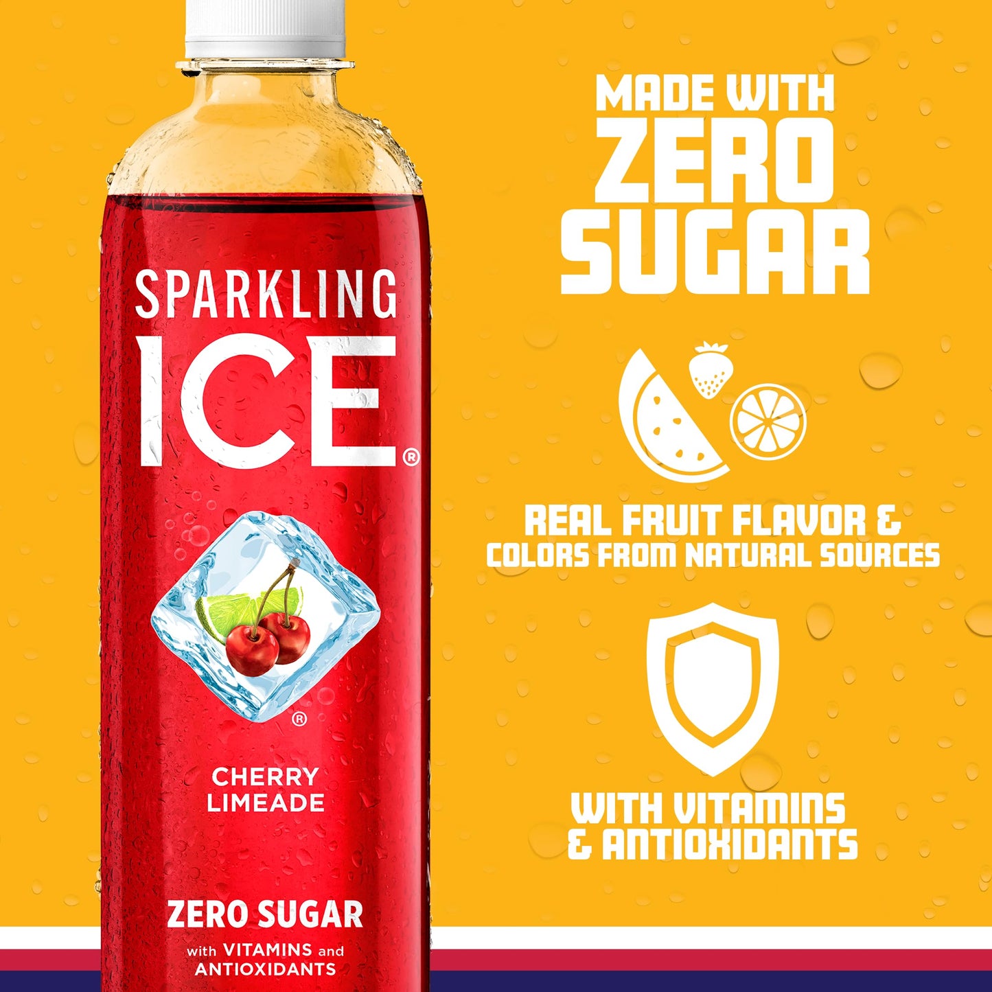 Sparkling Ice, eau pétillante à la cerise noire, eau aromatisée sans sucre, avec vitamines et antioxydants, boisson à faible teneur en calories, bouteilles de 17 fl oz (paquet de 12) 