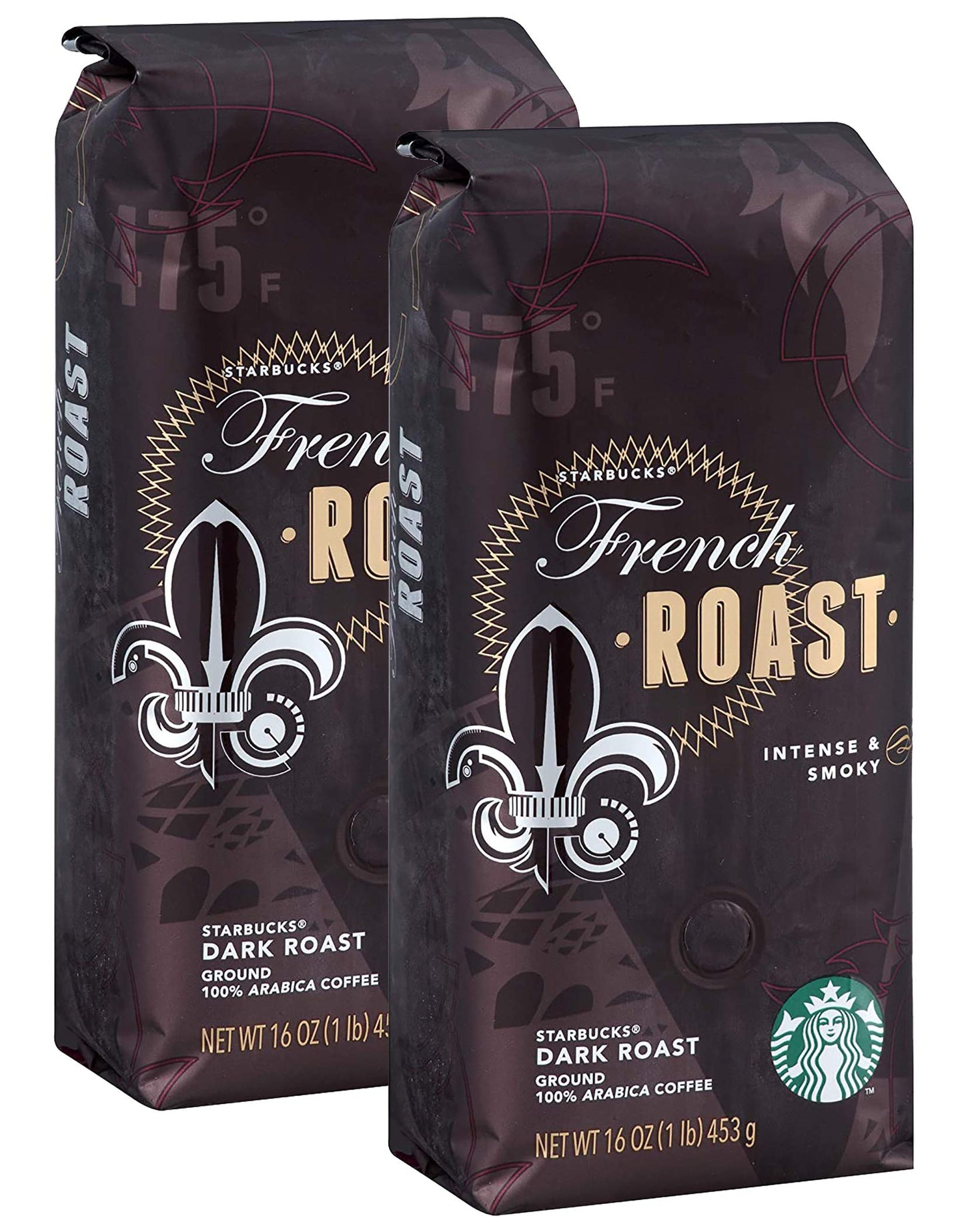 Café moulu Starbucks, café torréfié foncé, torréfaction française, 100 % arabica, 1 sac (28 oz) 