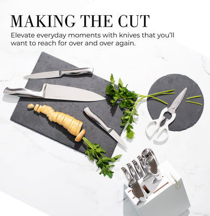 Copper Knife Set with Block - 14 PC Self Sharpening Knife Block Set