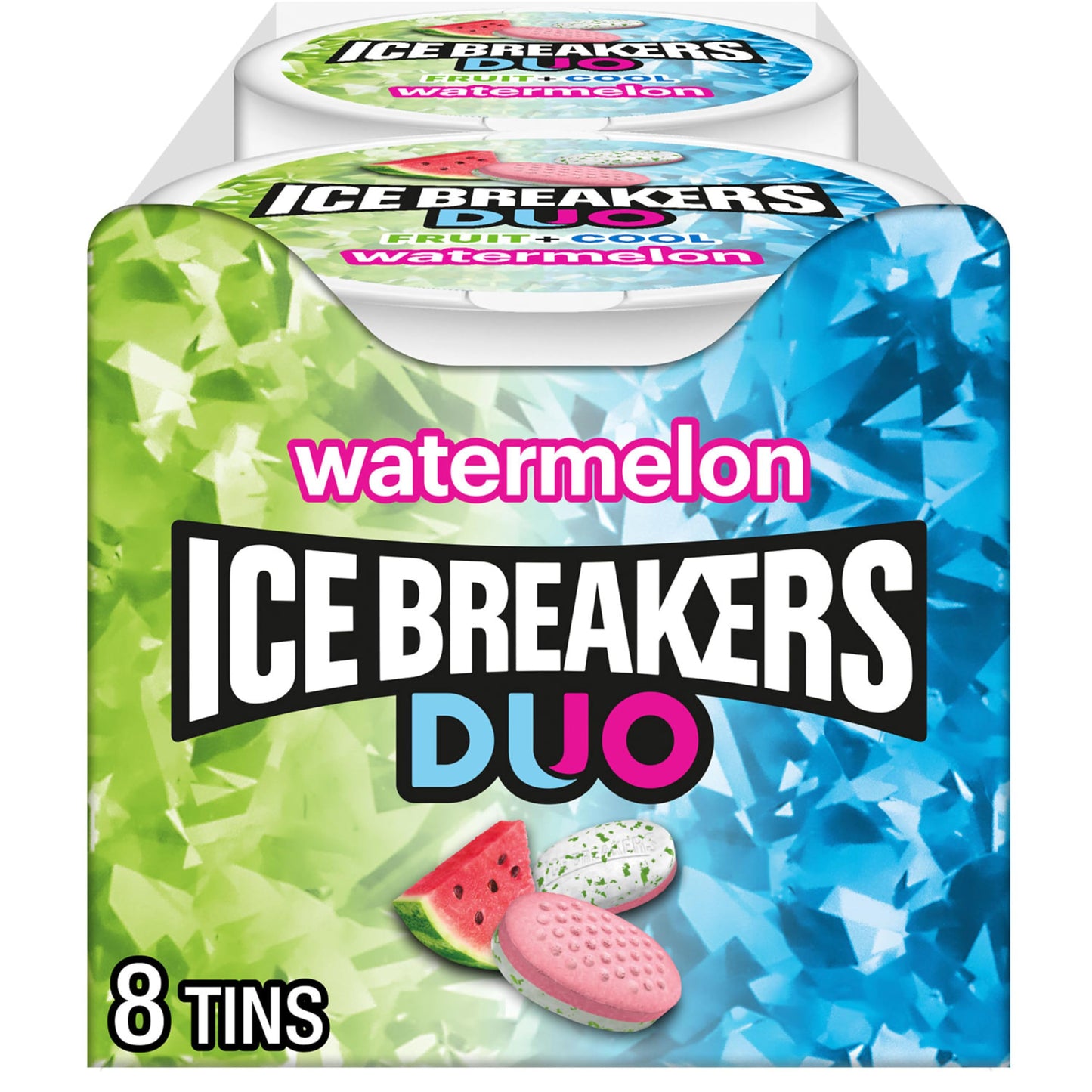 Ice Breakers Duo Fruit Plus Cool Cherry Sugar Free Mints Tins, 1.3 oz (8 Count)