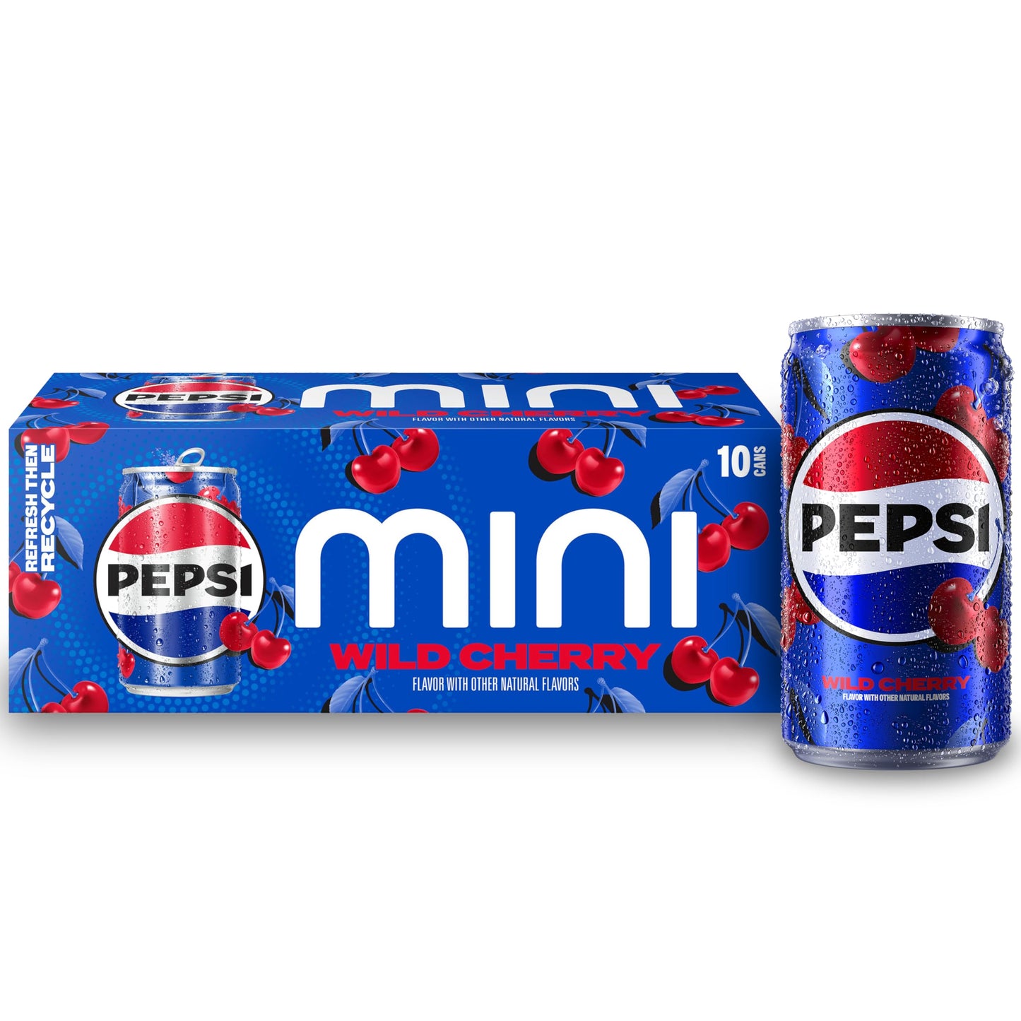 Pepsi Soda, 7.5 Ounce Mini Cans, (10 Pack) (Packaging May Vary)