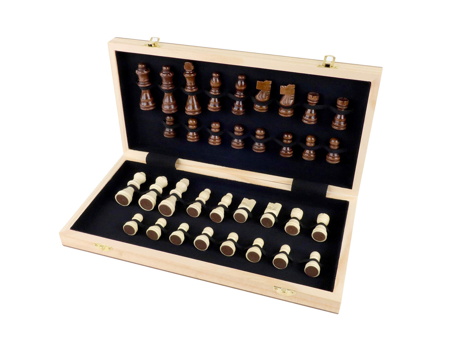 Regal Games Wooden Chess Sets for Adults with Folding Chess Board (15 x 15) & Wood Chess Pieces | Travel & Portable Table Games for Fun Family Game Night