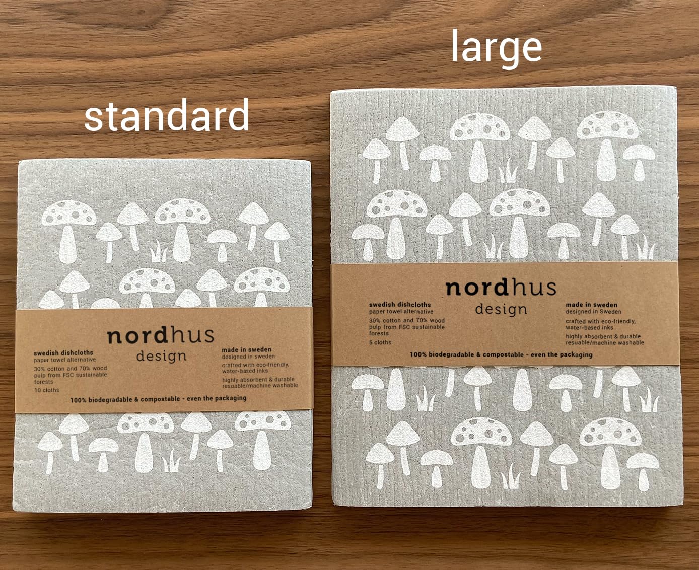 Nordhus Design Swedish Dishcloths for Kitchen, 10 Cloths, Made in Sweden - Reusable, Washable Cellulose Cotton Kitchen Cloths - Replace Paper Towels, Wipes, Sponges, Dish Rags