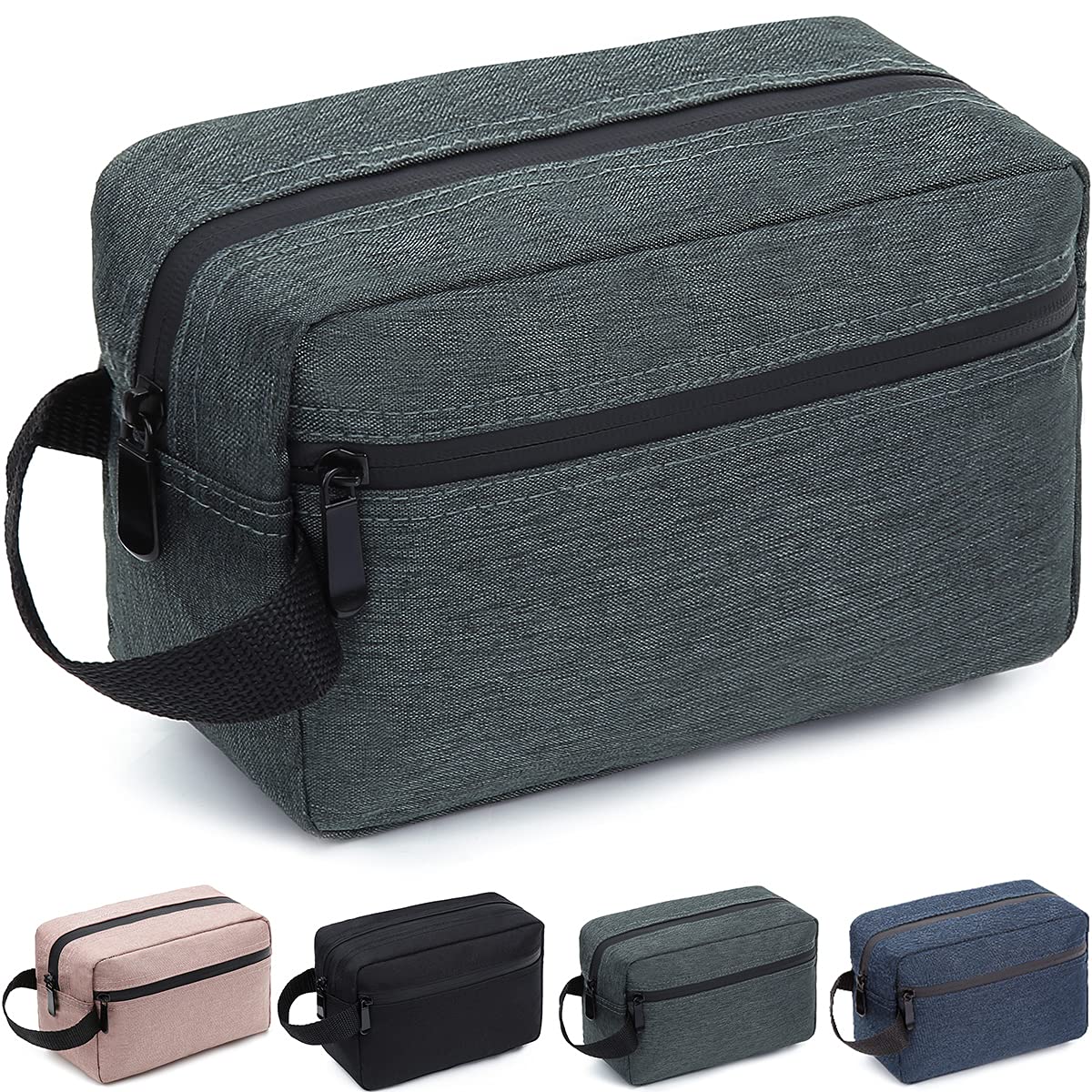 Trousse de toilette de voyage FUNSEED pour femmes et hommes, trousse de rasage résistante à l'eau pour accessoires de toilette, sacs de rangement pliables avec séparateur et poignée pour cosmétiques, produits de toilette, brosses, outils (rose)