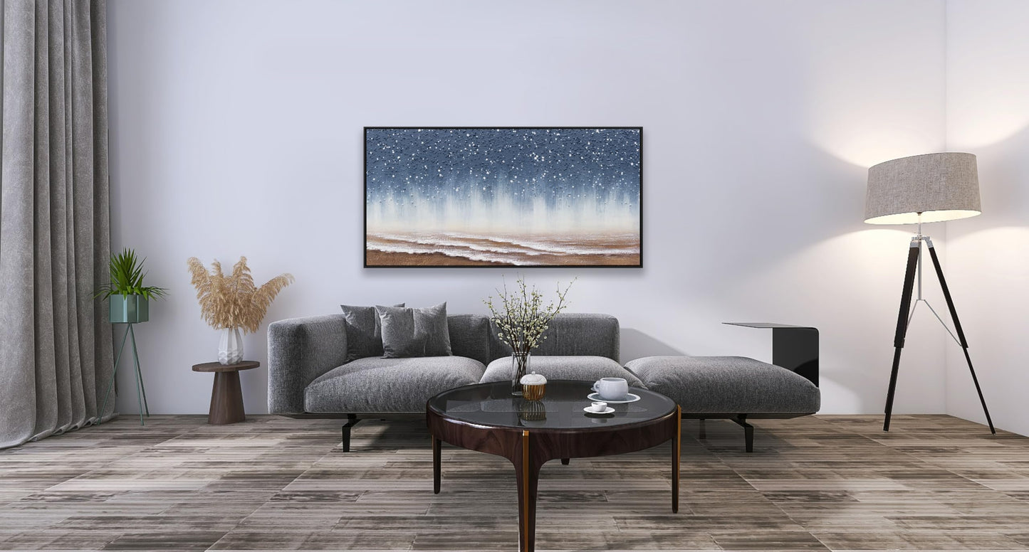 Gerahmte Wandkunst, abstrakte Wanddekoration mit Blattgold, Leinwanddrucke, Gemälde, abstrakte Kunstwerke für Wohnzimmer, Büro, Schlafzimmer, Heimdekoration, 61 x 121 cm 