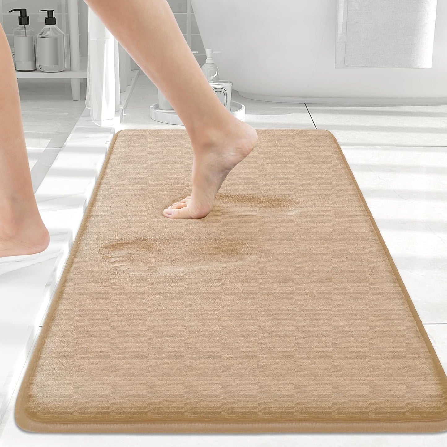 Smiry Memory Foam Bath Mat – Ultra Soft, Absorbent, Non-Slip Rug for Bathroom