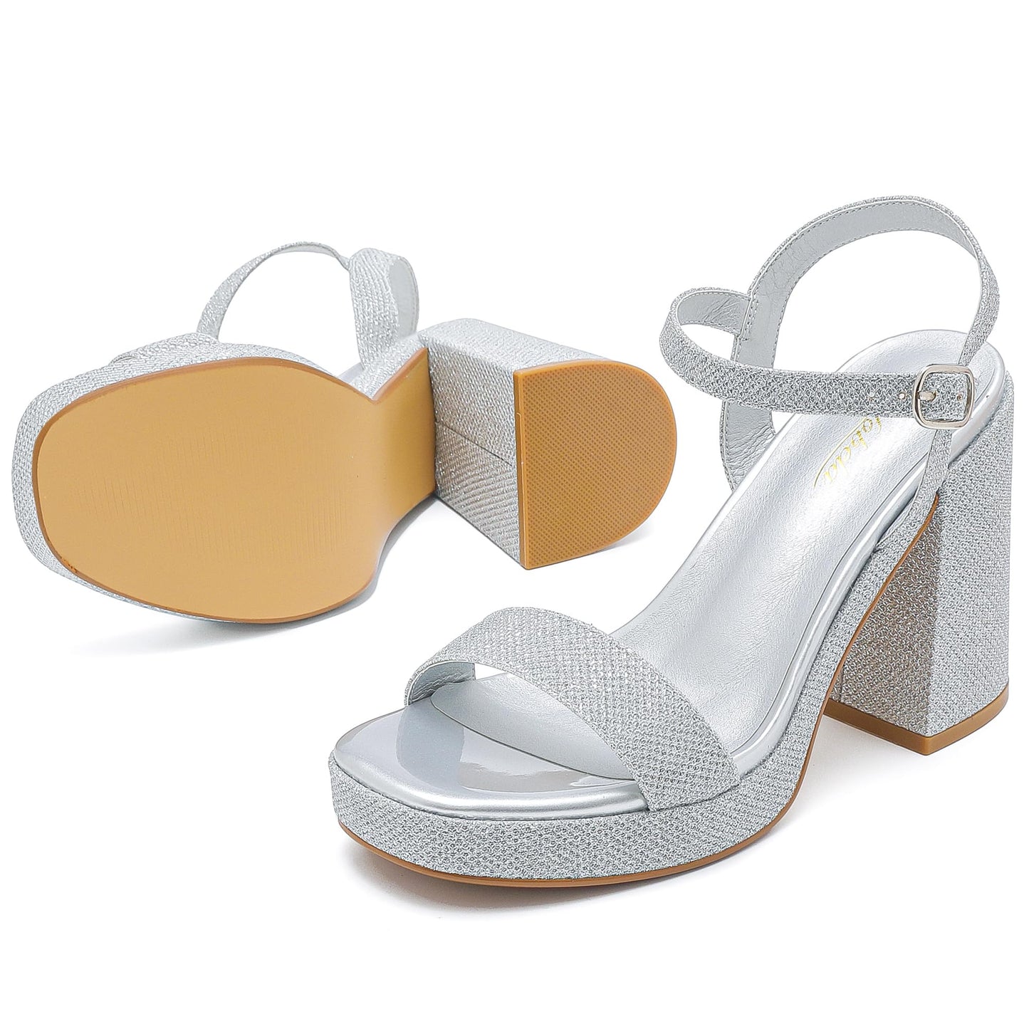 Plateausandalen Damen, modischer Blockabsatz, Sandalen mit klobigem Absatz, offene Zehenpartie, High Heels, Abendschuhe, Hochzeit, Party, Abschlussball, Tanz, Sommerschuhe mit Knöchelriemen