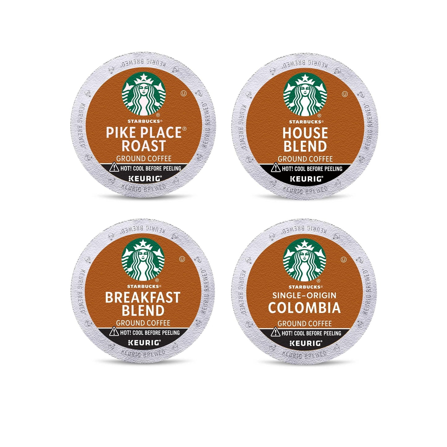 Capsules de café Starbucks K-Cup, pack de variétés de café naturellement aromatisé pour les cafetières Keurig, 100 % arabica, 1 boîte (40 capsules) 