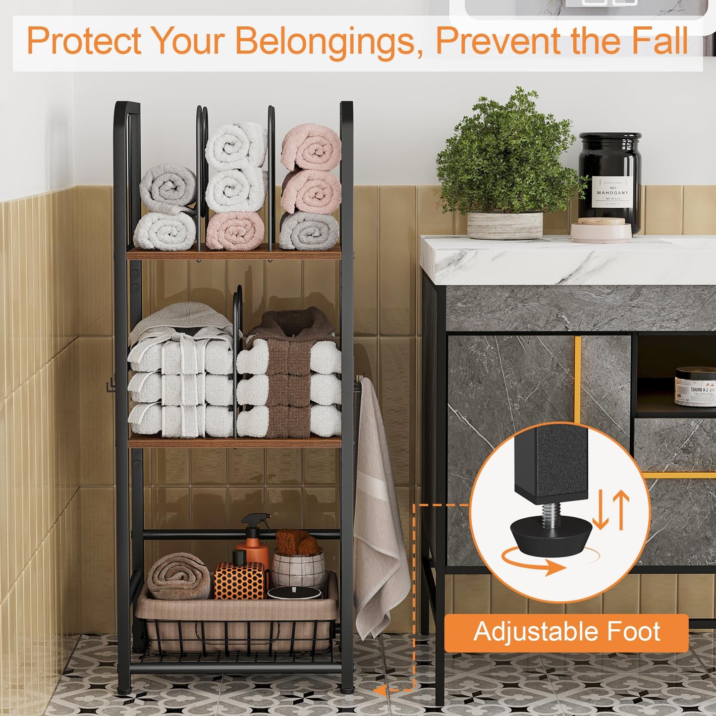 Freestanding Towel Rack – 3-Tier & 4-Tier Modern Metal Bathroom Storage