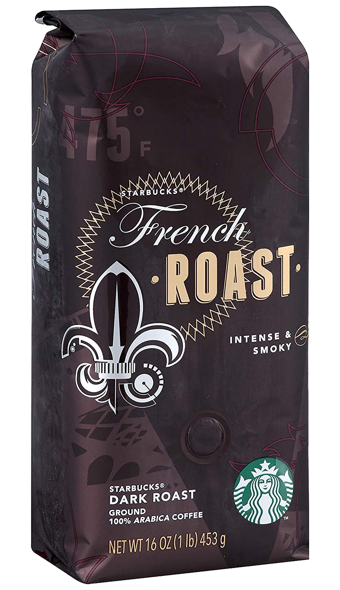 Café moulu Starbucks, café torréfié foncé, torréfaction française, 100 % arabica, 1 sac (28 oz) 