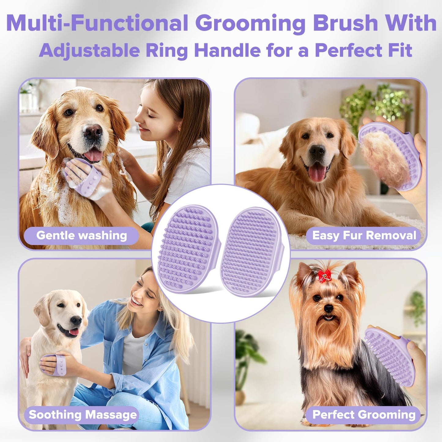 6PCS Pet Grooming Kit for Dogs,Cats and Horses | Dog Washing Gloves | Dog Bath Brush | Dog Bath Gloves | Dog Shampoo Brush | Pet Grooming Gloves | Dog Bath Supplies