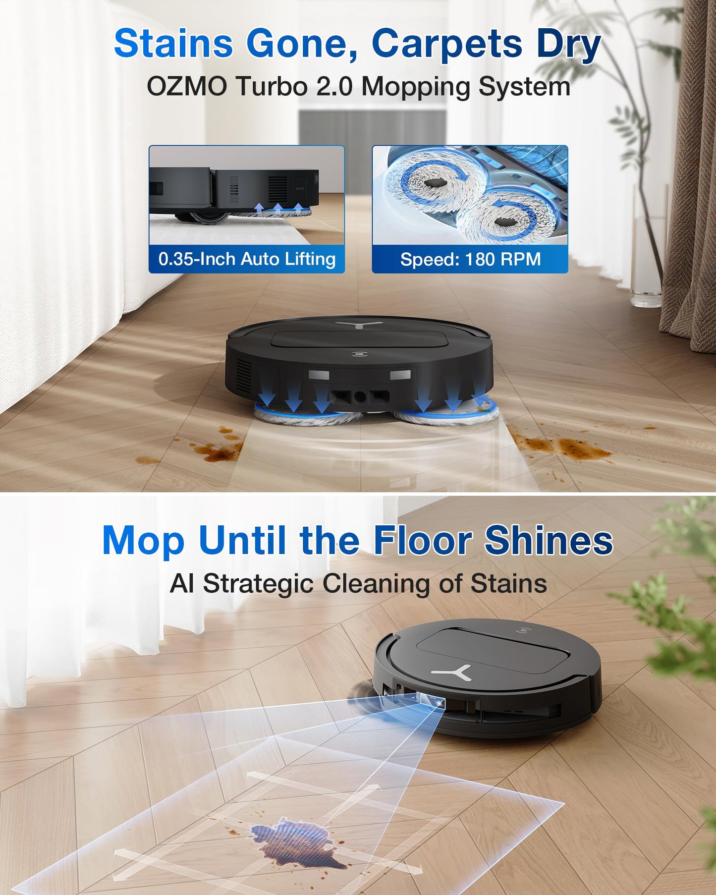 ECOVACS DEEBOT T50 MAX PRO Omni Robot Vacuum and Mop, 18,500Pa Suction, 18mm Auto-Lift, ZeroTangle &TruEdge 2.0, AIVI 3.0 Obstacle Avoidance, Auto Hot Water Mop Wash/Dry/Refill, Self-Emptying