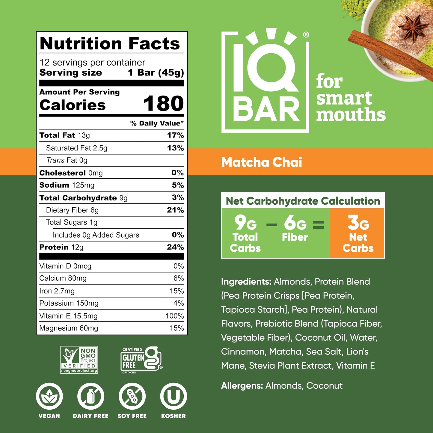 IQBAR Brain and Body Plant Protein Bars - 7 Bar Sampler Pack - Gluten Free, High Fiber, Vegan Snacks - Low Sugar Meal Replacement