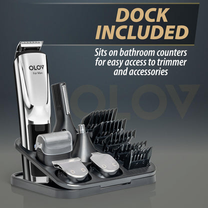 21-Piece Beard Trimmer & Grooming Kit – All-in-One Hair Clipper with USB Recharge Dock