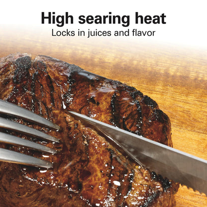 Electric Indoor Searing Grill – 118 sq. in., Viewing Window, Adjustable Temp to 450°F, Stainless Steel