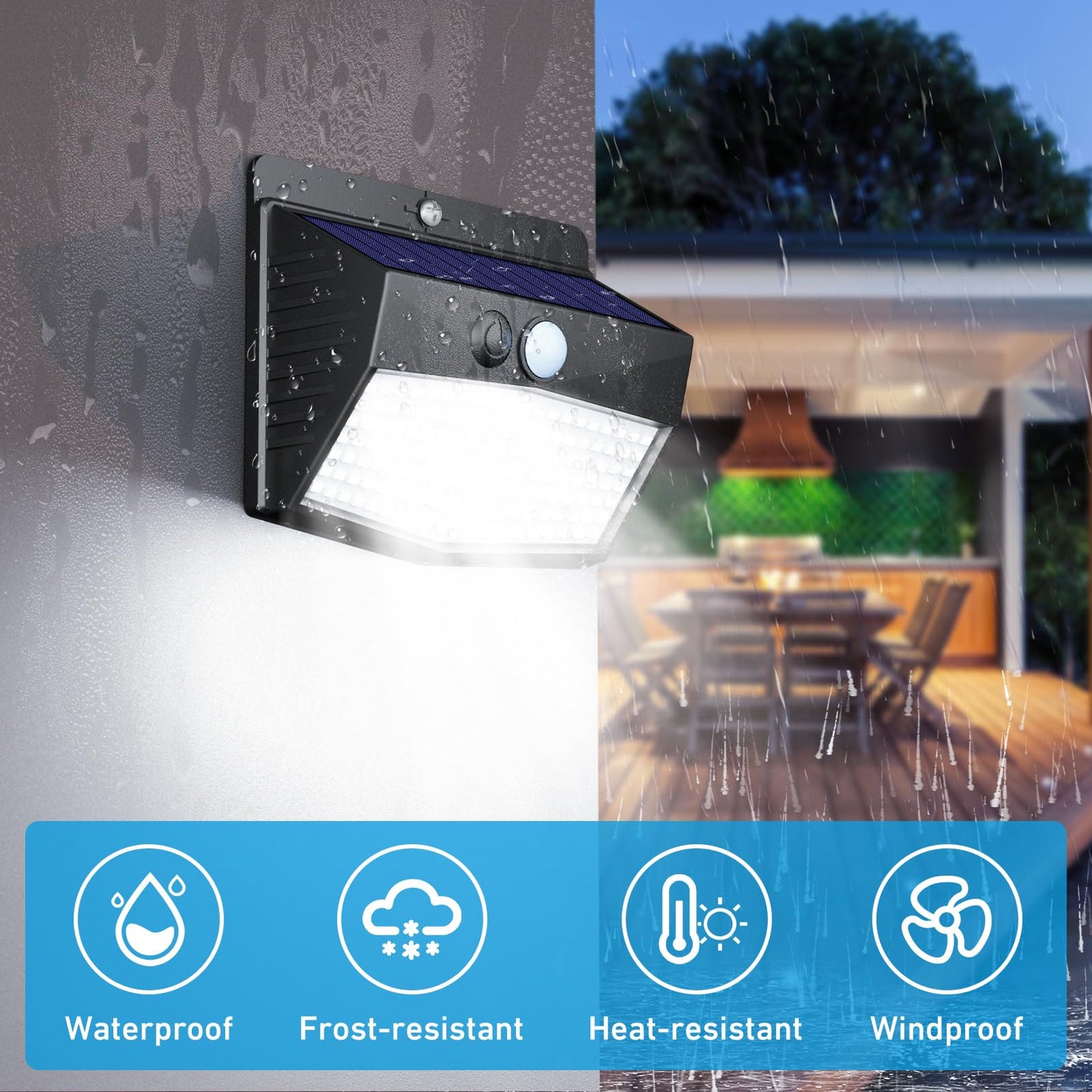 2-Pack Solar Security Lights – Motion Sensor, Waterproof