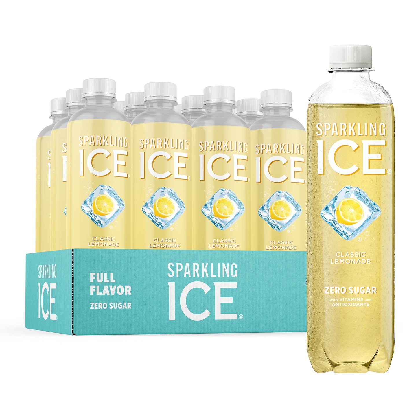 Sparkling Ice, eau pétillante à la cerise noire, eau aromatisée sans sucre, avec vitamines et antioxydants, boisson à faible teneur en calories, bouteilles de 17 fl oz (paquet de 12) 