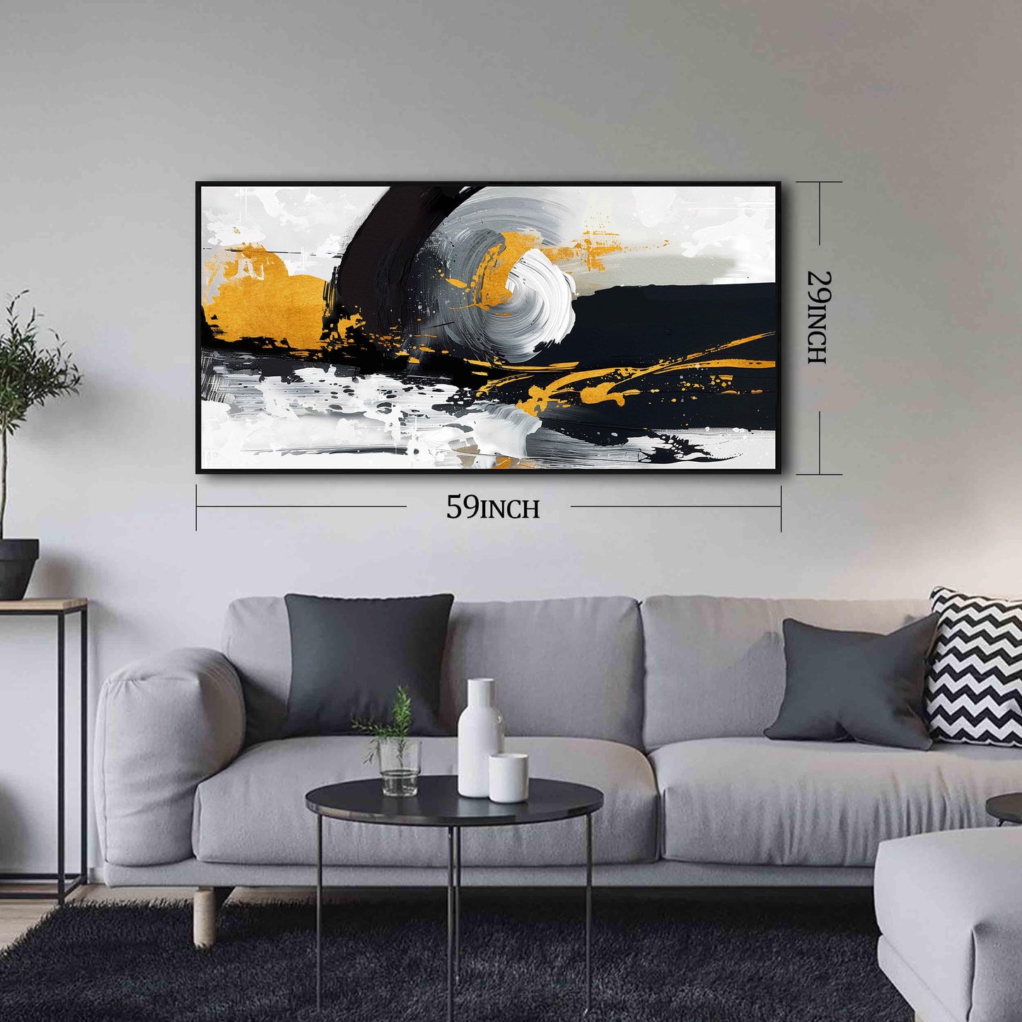 AOZEMI Floral Wall Pictures White Wall Art Lotus Wall Decorations Large Modern Artwork 29"x 59"Art for Kitchen Hotel