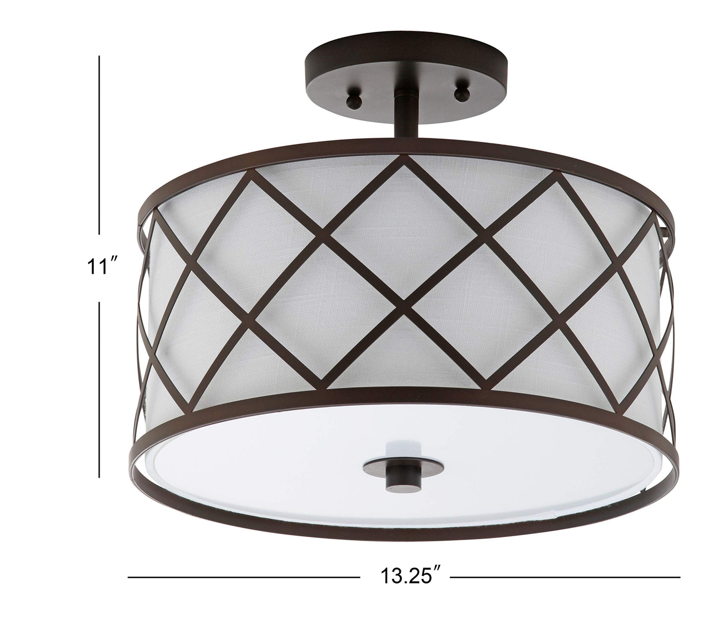 JONATHAN Y JYL3505A Elizabeth Plafonnier LED en métal de 13,25 po, contemporain, transitionnel, à intensité variable, lumière chaude et agréable de 2 700 K, pour cuisine, couloir, salle de bain, cage d'escalier, moderne, 2 lumières + ampoules, doré 