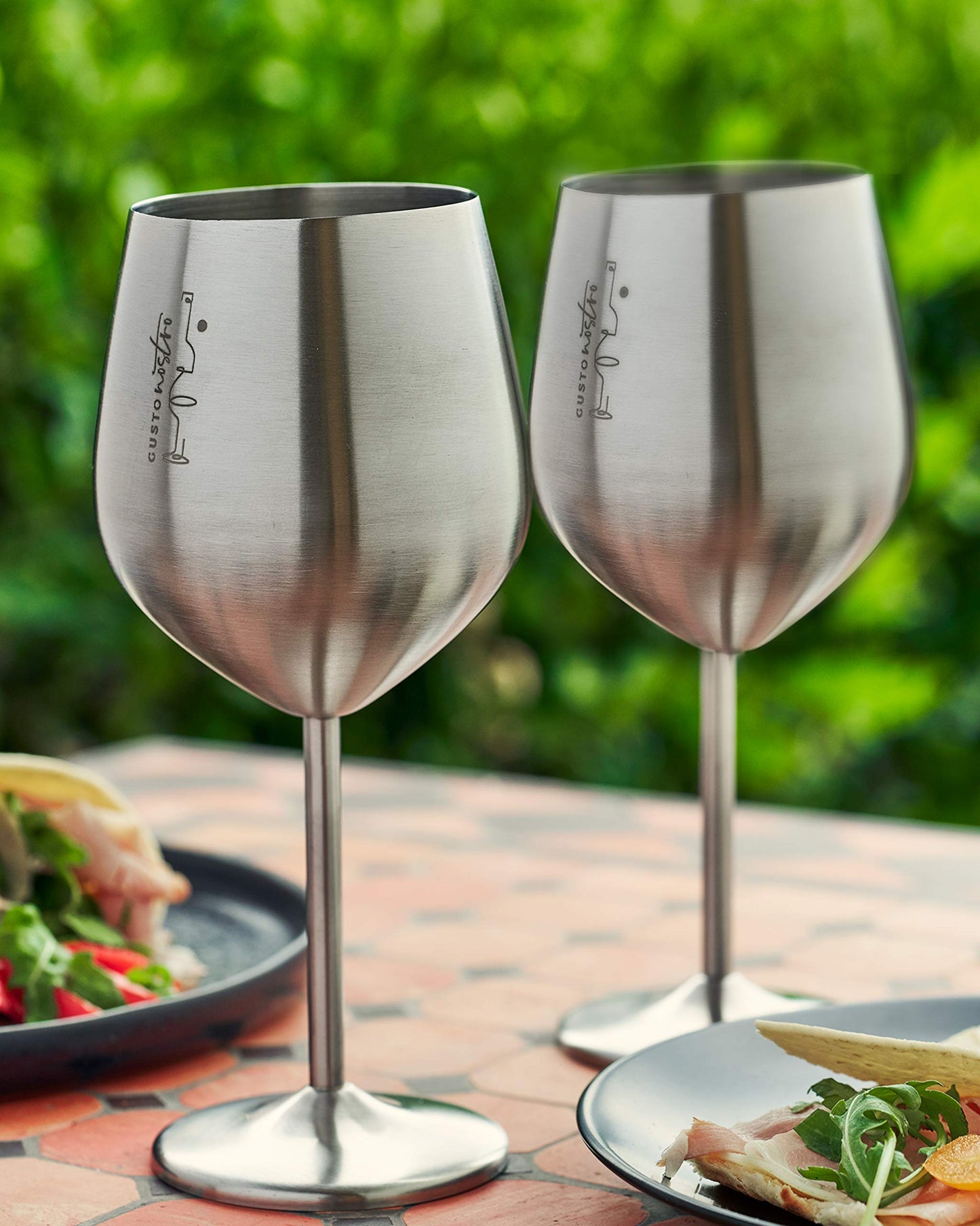 Gusto Nostro Stainless Steel Wine Glass - 18 oz - Unbreakable Rose Gold Wine Glasses for Travel, Camping and Pool - Fancy, Unique and Cool Portable Metal Wine Glass for Outdoor, Picnics (Set of 2)