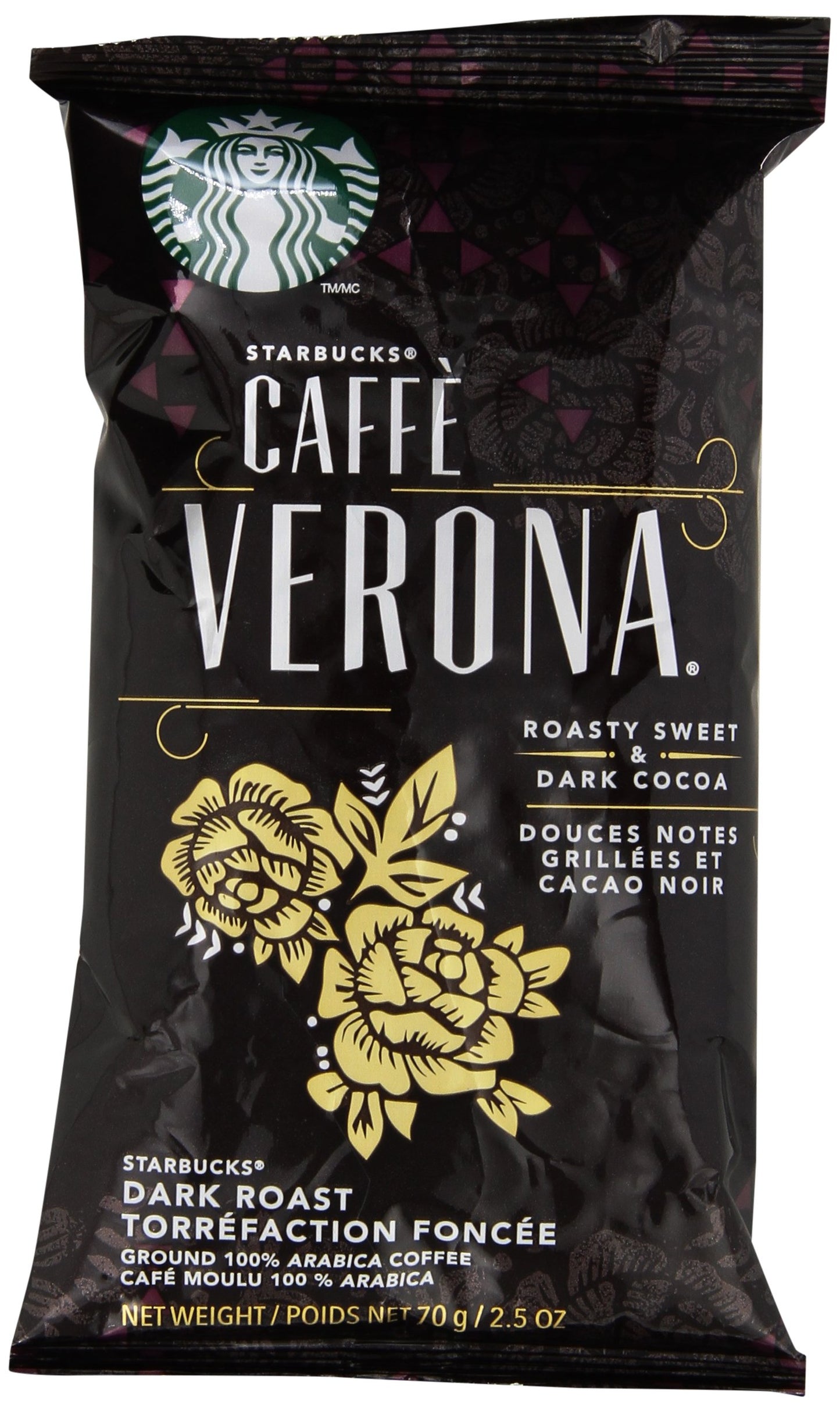 Café moulu Starbucks, café torréfié foncé, torréfaction française, 100 % arabica, 1 sac (28 oz) 