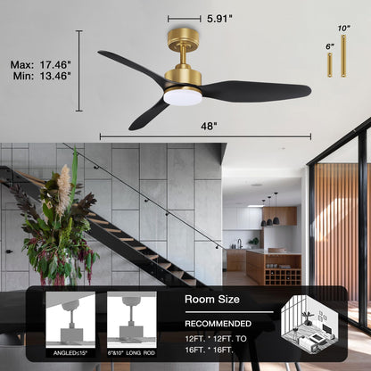 Smart LED Ceiling Fan – WiFi/Alexa Control, Quiet DC Motor, Indoor/Outdoor