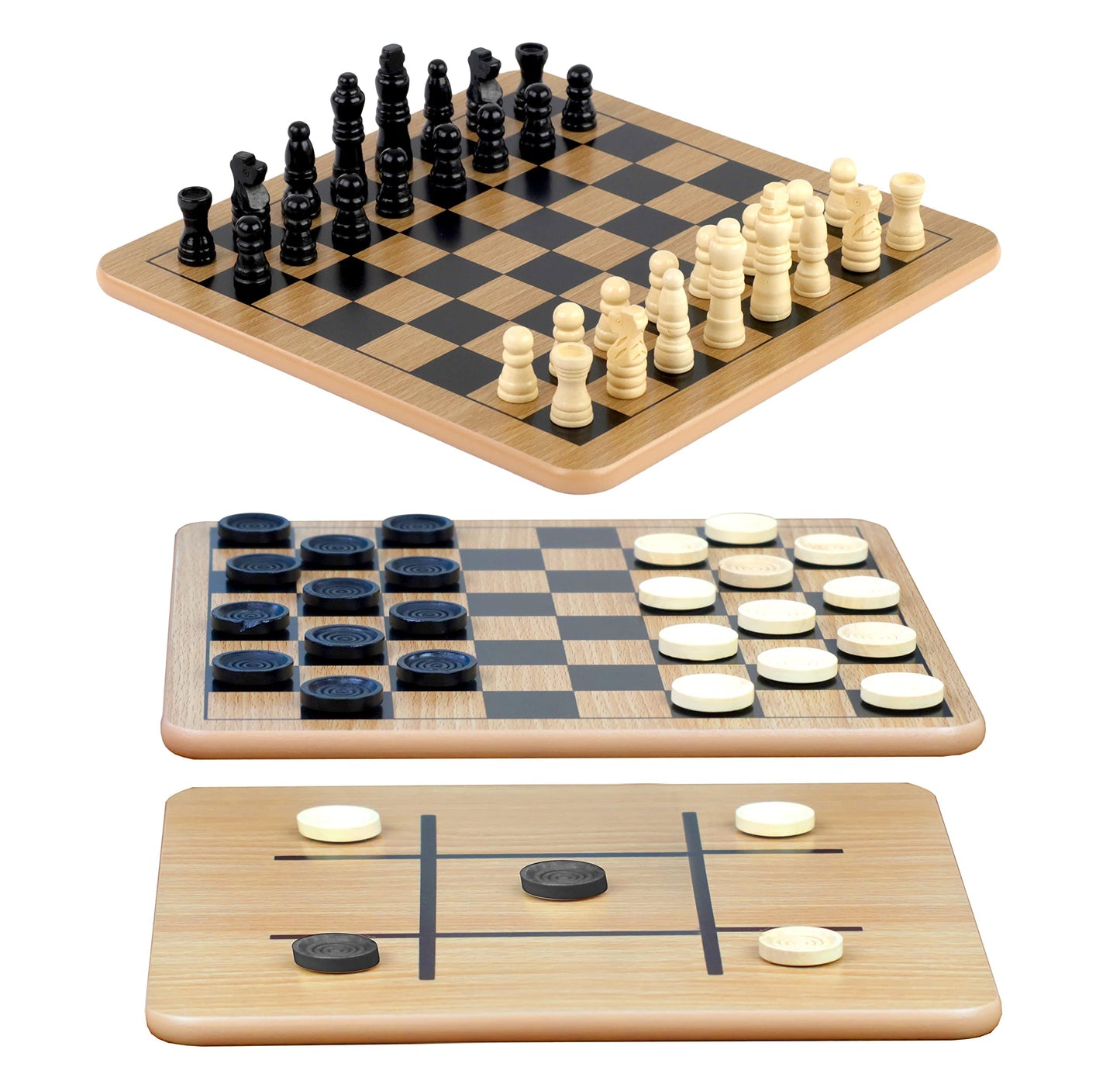 Regal Games Wooden Chess Sets for Adults with Folding Chess Board (15 x 15) & Wood Chess Pieces | Travel & Portable Table Games for Fun Family Game Night