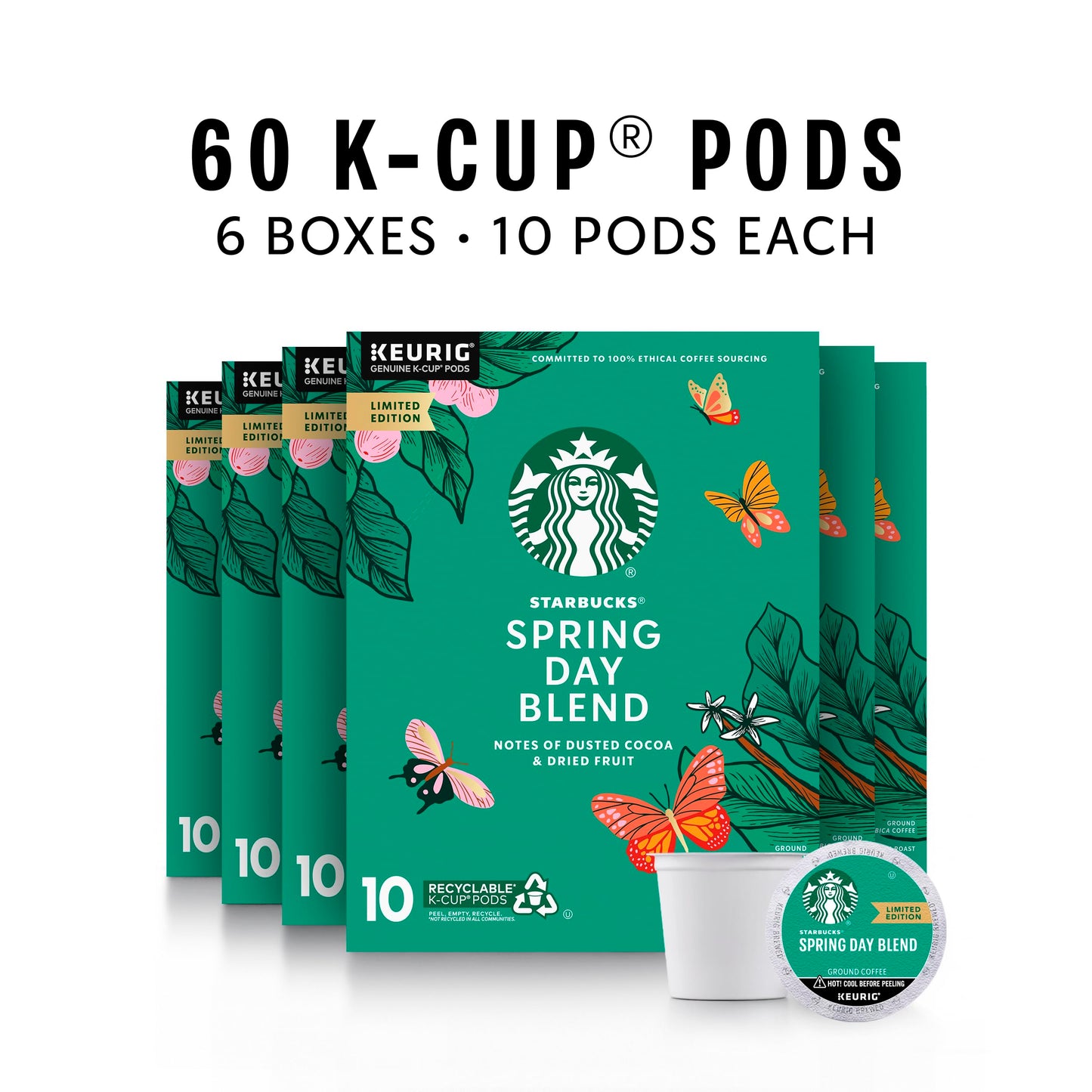 Starbucks K-Cup Coffee Pods, Naturally Flavored Coffee Variety Pack for Keurig Brewers, 100% Arabica, 1 Box (40 Pods)