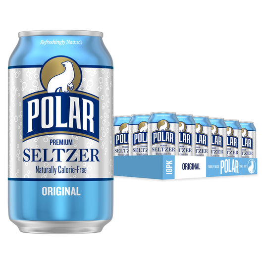 Eau de Seltz Polar Original, canettes de 12 fl oz, paquet de 18 