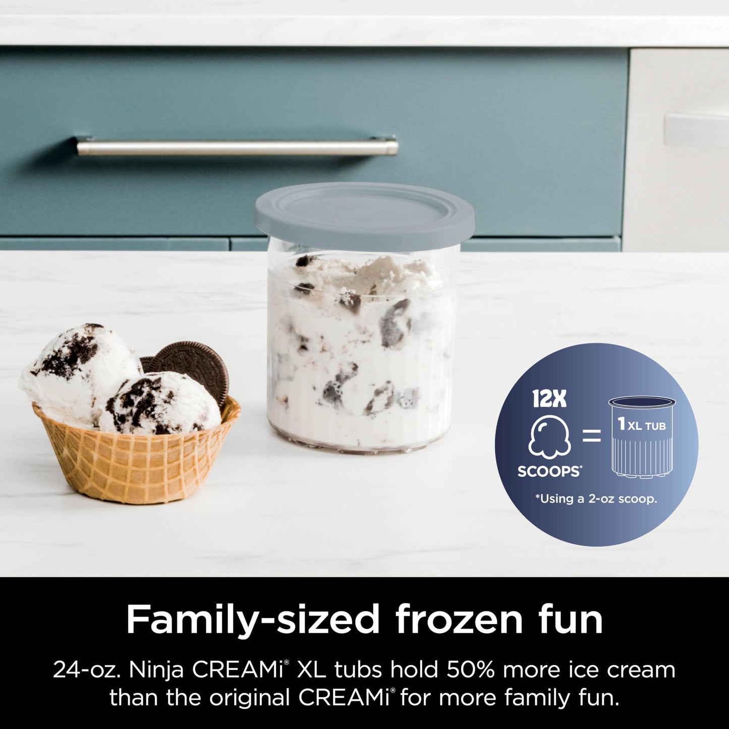 Ninja NC301 CREAMi Ice Cream Maker – 7 Programs, 2 Pint Containers, Lids