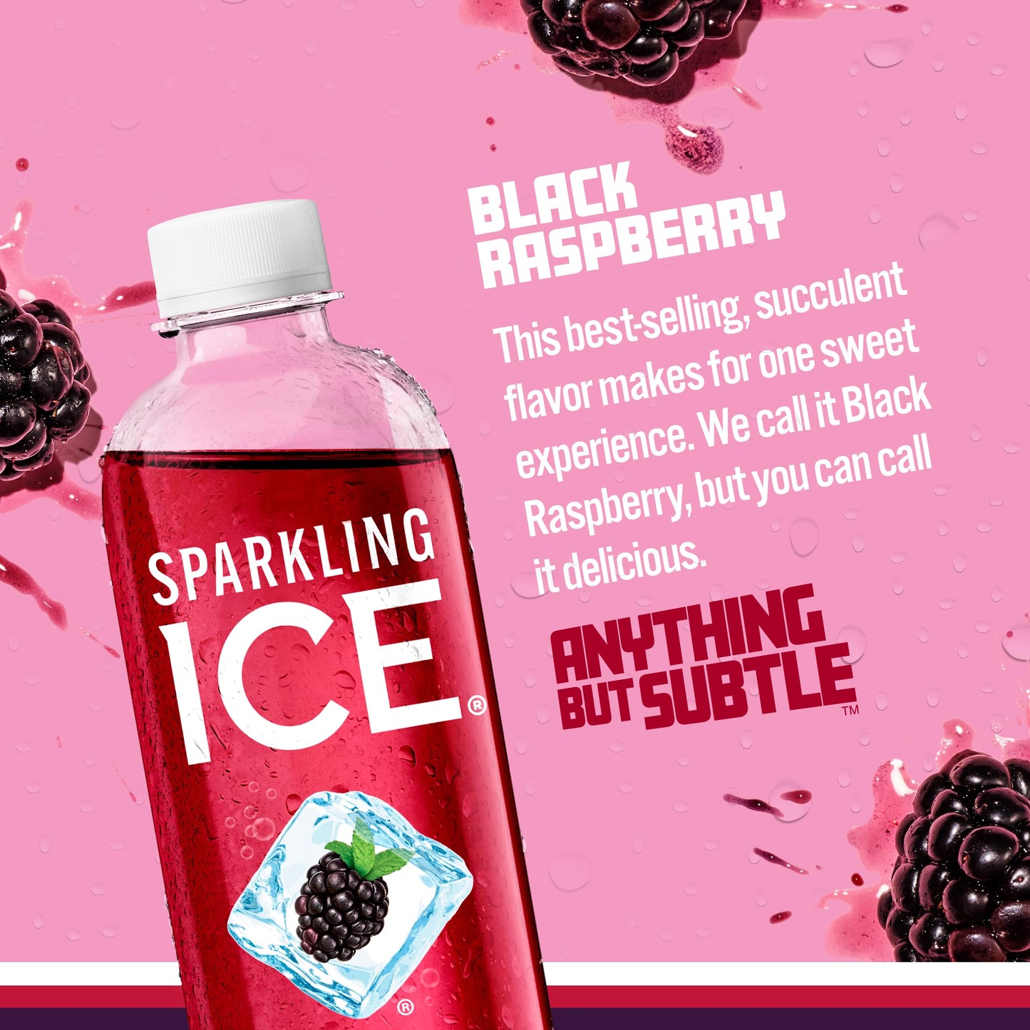 Sparkling Ice, eau pétillante à la cerise noire, eau aromatisée sans sucre, avec vitamines et antioxydants, boisson à faible teneur en calories, bouteilles de 17 fl oz (paquet de 12) 