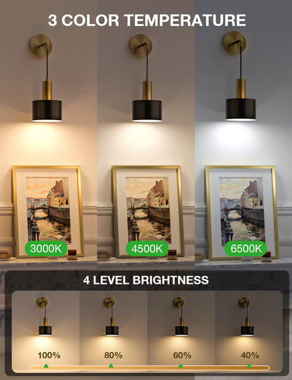 Rechargeable Battery Wall Sconce – 9-Color Dimmable Wireless Light