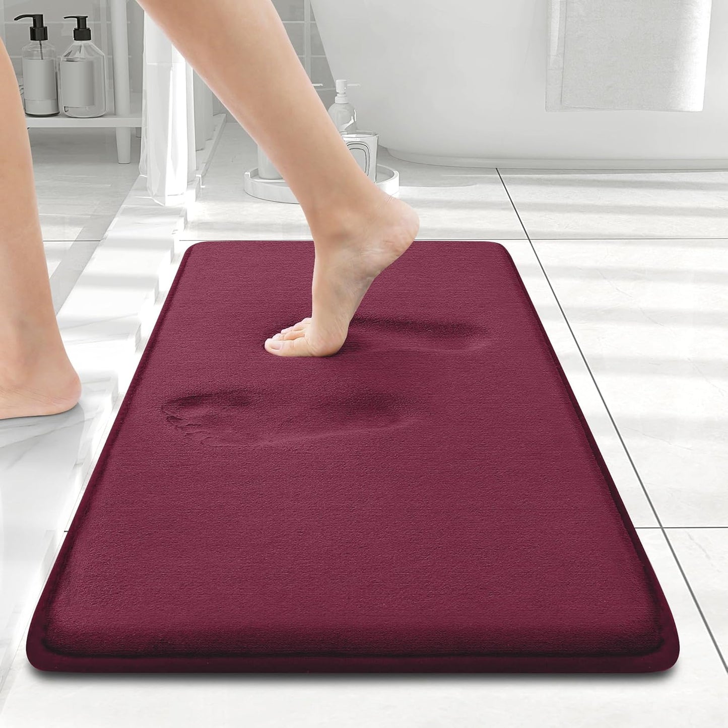 Smiry Memory Foam Bath Mat – Ultra Soft, Absorbent, Non-Slip Rug for Bathroom