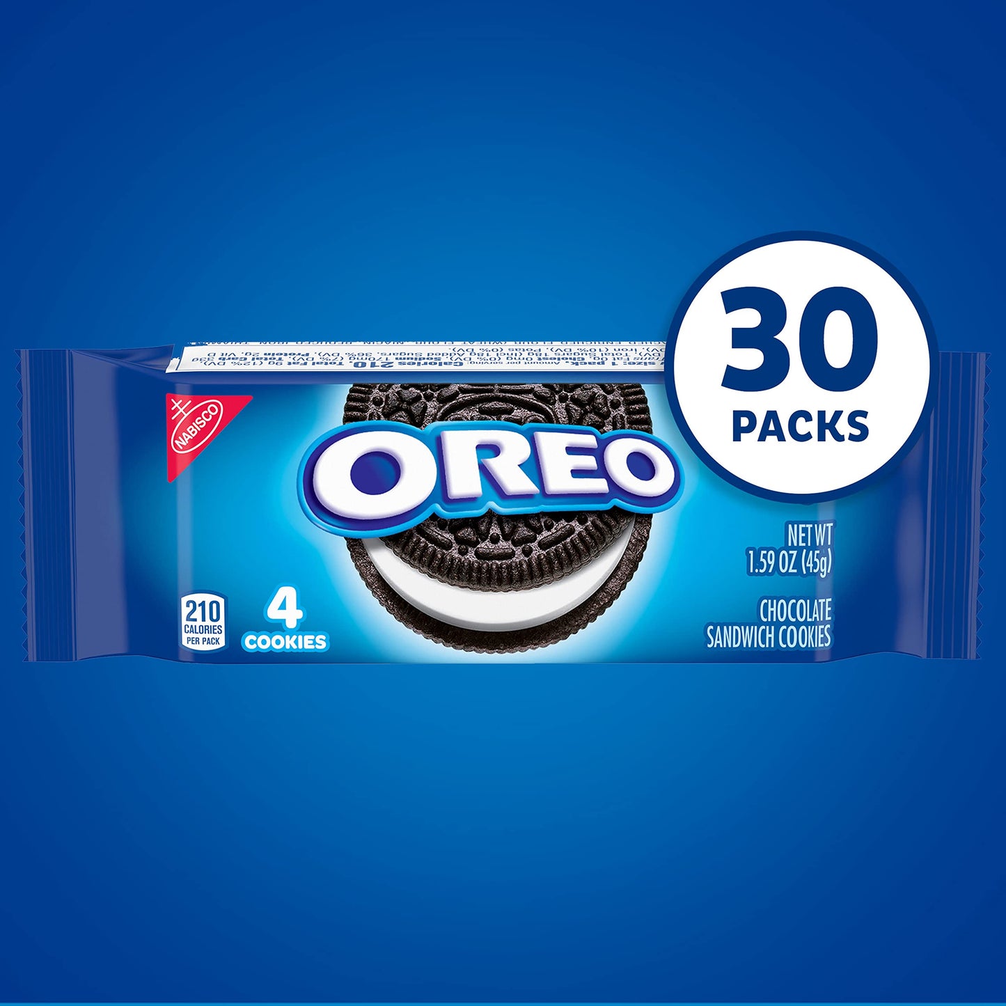 OREO Chocolate Sandwich Cookies, 30 Snackpackungen (4 Kekse pro Packung) 