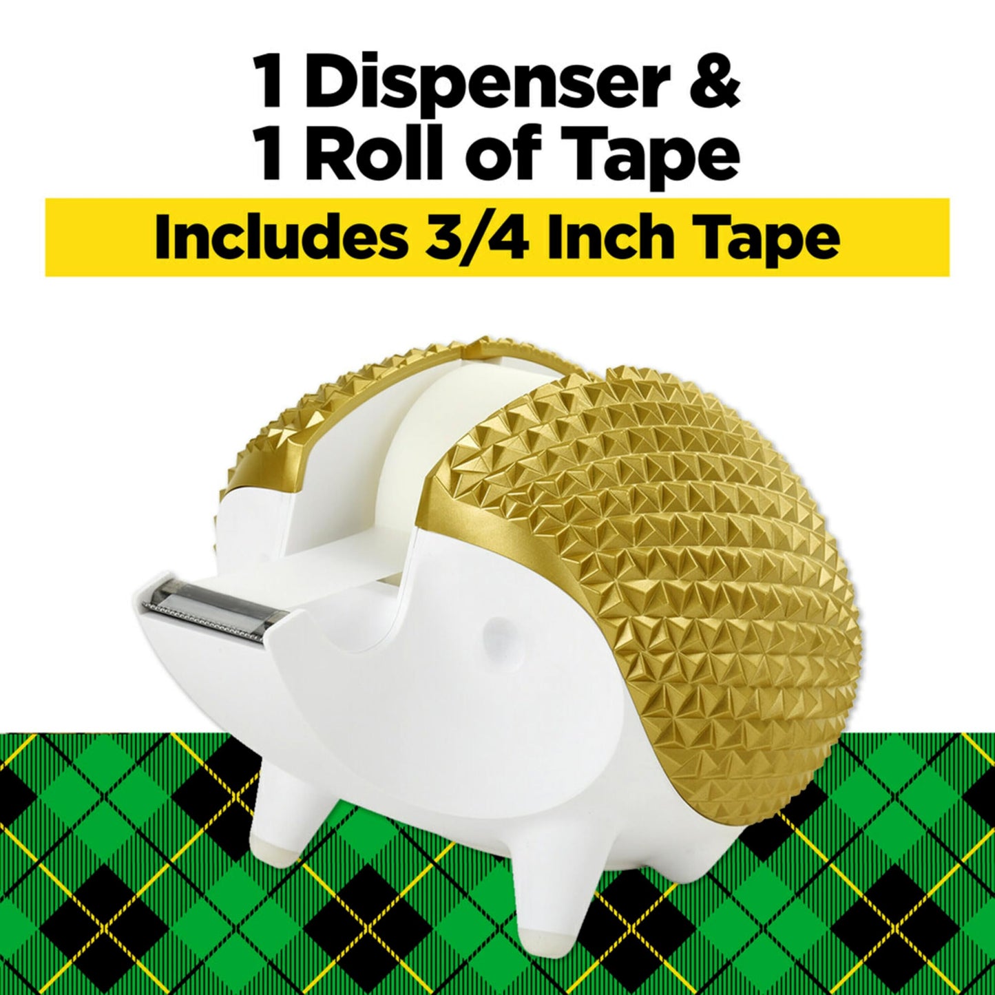 Scotch Hedgehog Klebebandspender, ideal zum Verpacken von Geschenken, enthält 1 Rolle 3/4 Zoll x 350 Zoll Klebeband (C47-HEDGEHOG-G) 