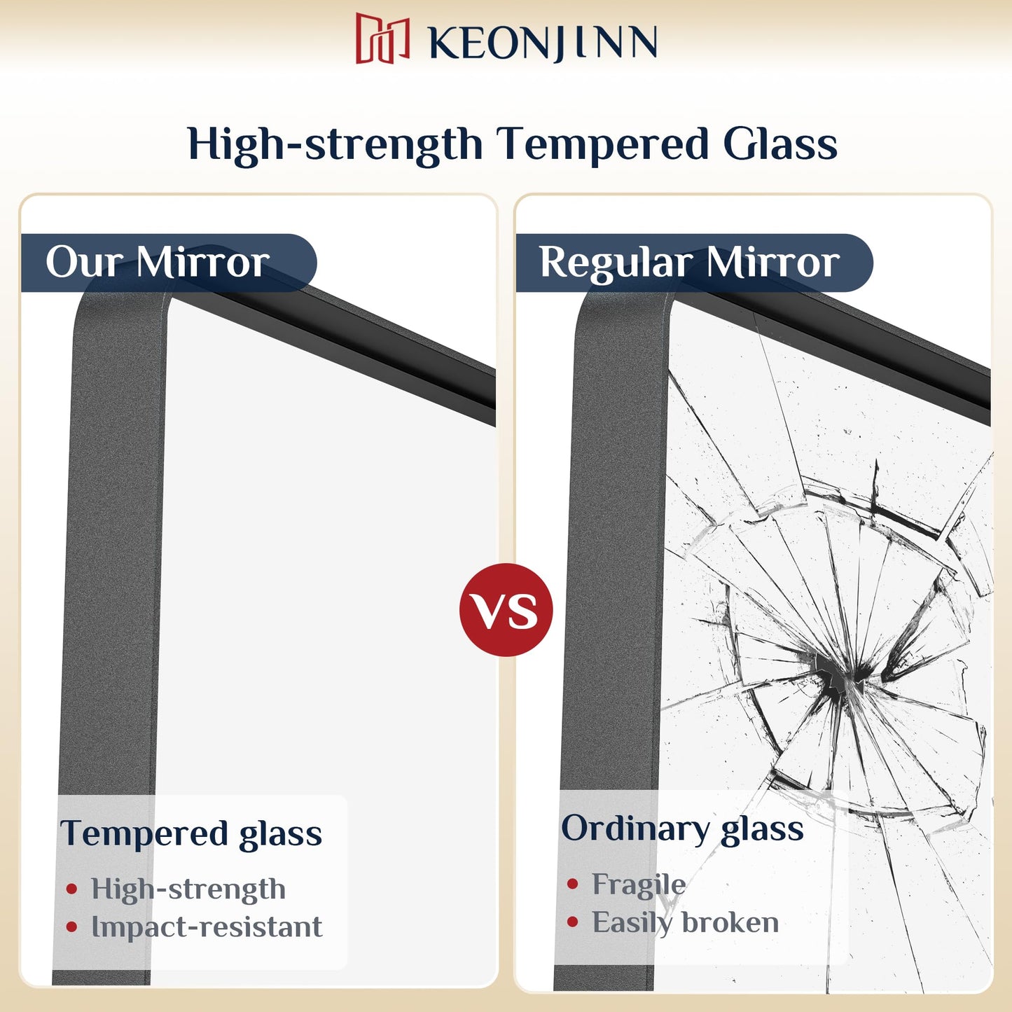 Keonjinn Black Mirror for Bathroom Sink, 24 x 30 Inch Sandblasted Finish Aluminum Wall Mirrors, Matte Black Rectangle Farmhouse Mirror with Shatterproof HD Tempered Glass, Anti-Rust Metal Frame