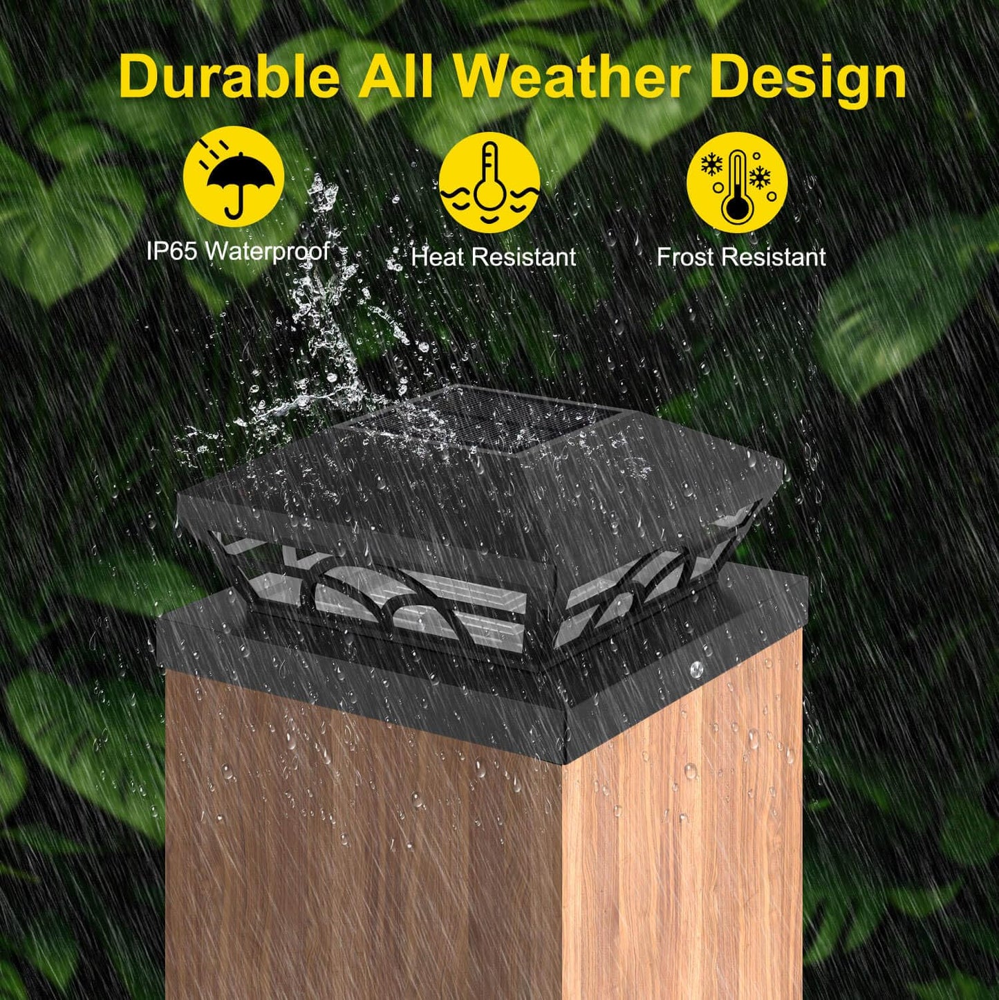 T-SUN Solar Post Cap Lights, 6 Pack – Warm & Cool White, Waterproof, Fits 4x4/5x5/6x6 Posts