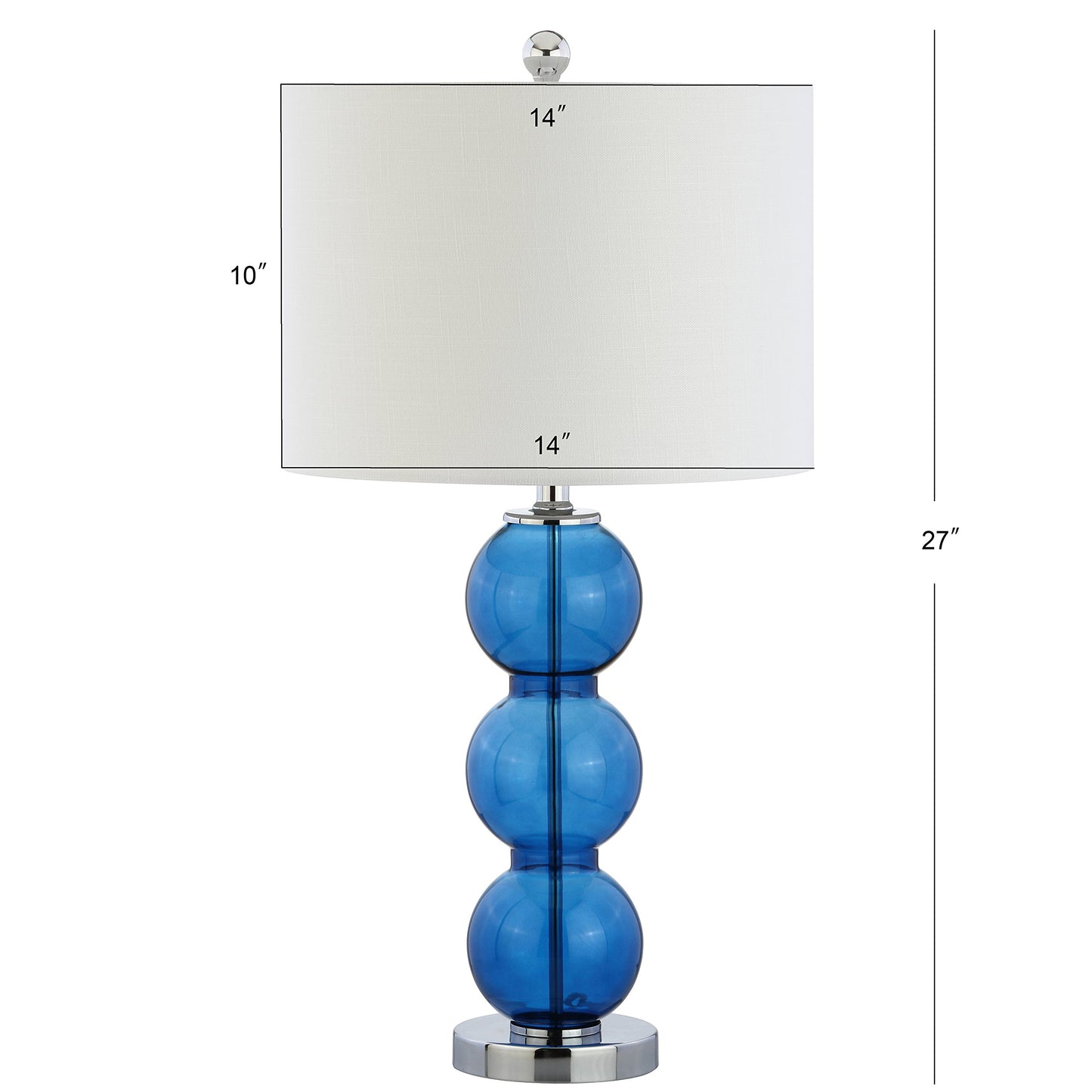 JONATHAN Y JYL1070D-SET2 Lot de 2 lampes de table Bella 27" Lampe de table à LED à triple sphère en verre Lampe de chevet contemporaine pour chambre à coucher, salon, bureau, bibliothèque universitaire, transparente/chromée 