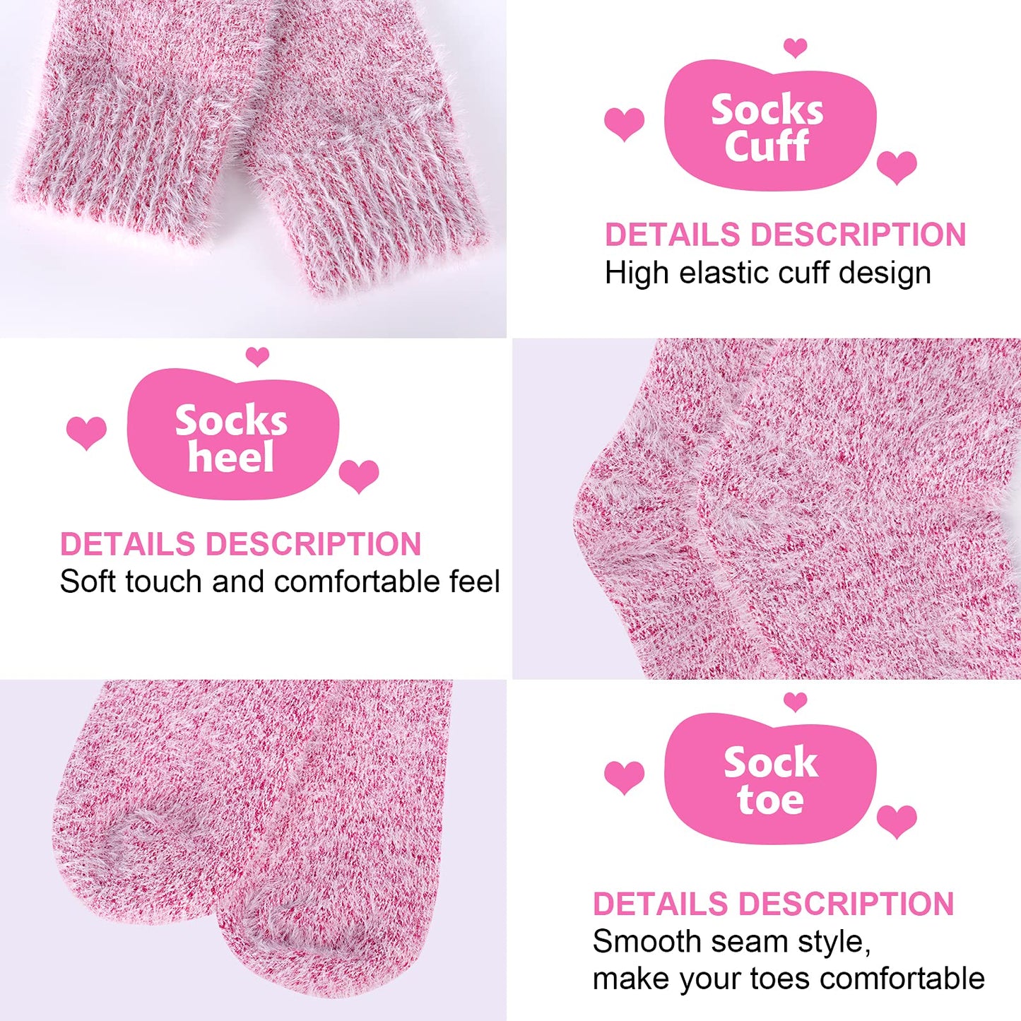 5 Pairs Fuzzy Soft Cozy Comfortable Socks for Women, Casual Sleep Comfy Socks, Perfect Warm Winter Gifts for Women