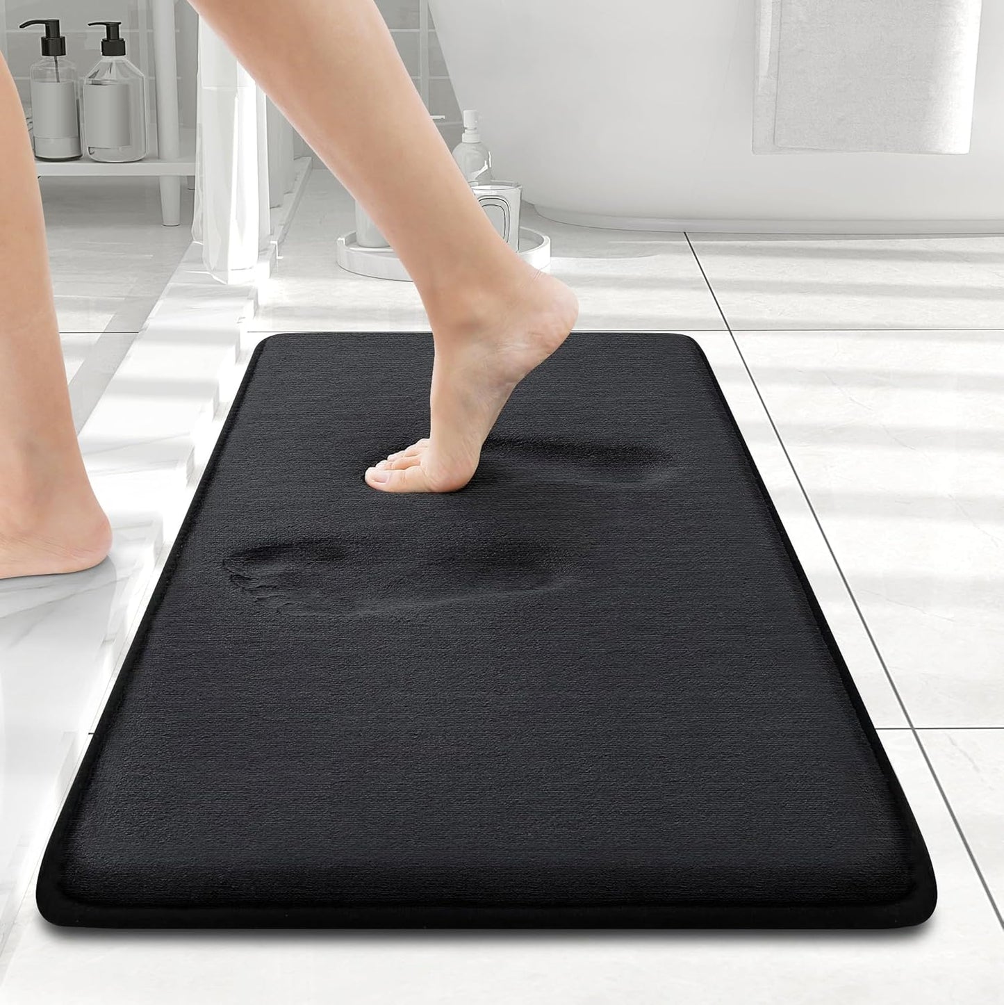 Smiry Memory Foam Bath Mat – Ultra Soft, Absorbent, Non-Slip Rug for Bathroom