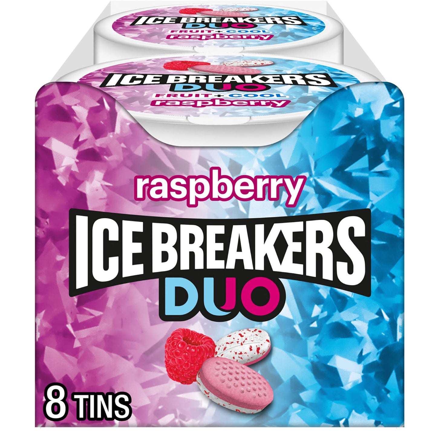 Ice Breakers Duo Fruit Plus Cool Cherry Sugar Free Mints Tins, 1.3 oz (8 Count)