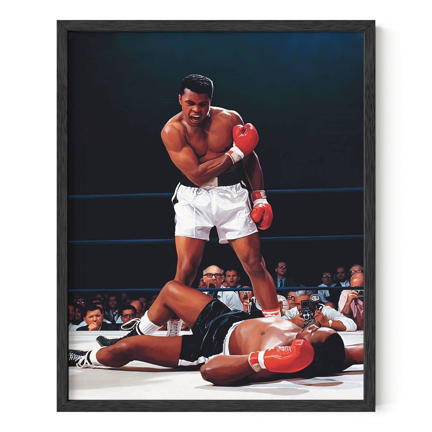 HAUS AND HUES Muhammad Ali Posters - Muhammad Ali Canvas Wall Art in Ring Boxing Prints, Sports and Gym Artwork, Black History Pictures for Wall, Sport Posters for Man Cave (Unframed 12x16)