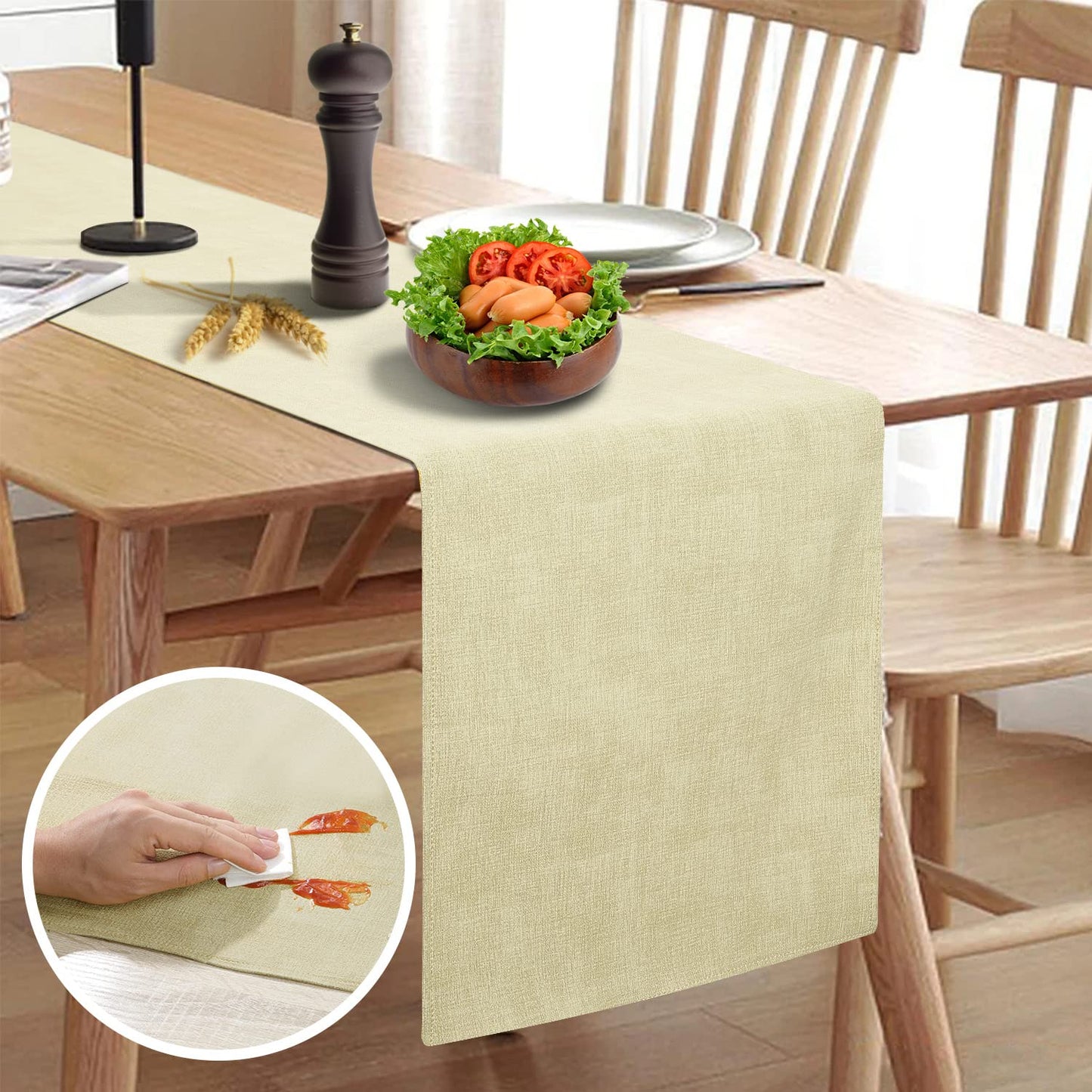 Wipeable Table Runner – Thick Farmhouse-Style Runner for Kitchen, Bedroom, Living Room, Indoor & Outdoor Use