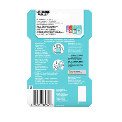Listerine Freshburst Pocketmist Breath Spray – Sugar-Free, Non-Aerosol, Spearmint, 6-Pack