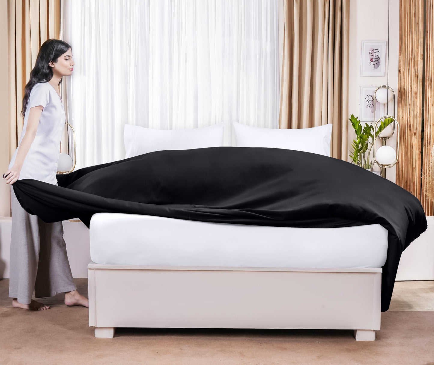 Draps plats Utopia Bedding - Lot de 6 - Tissu en microfibre brossé doux - Draps supérieurs résistants au rétrécissement et à la décoloration - Entretien facile (Queen, Blanc) 