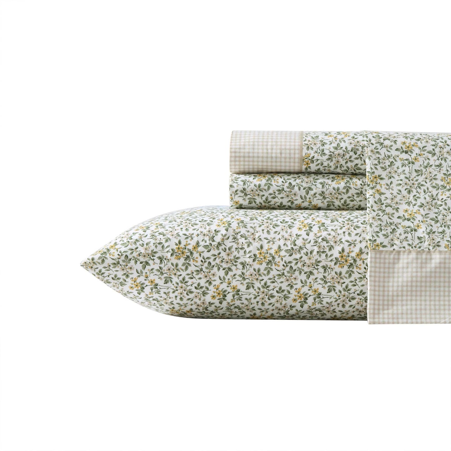 Laura Ashley - Sheet Set, Breathable Cotton Percale Bedding with Matching Pillowcases, Soft Home Decor