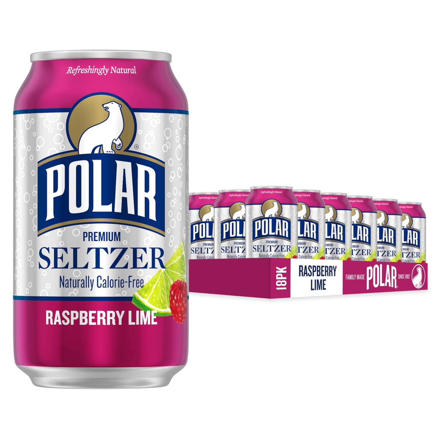 Polar Seltzer Water Original, 12 fl oz Dosen, 18er Packung 