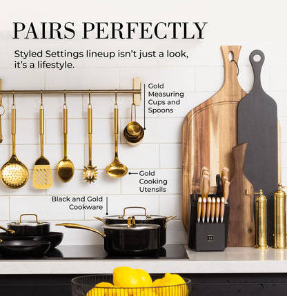 Copper Knife Set with Block - 14 PC Self Sharpening Knife Block Set