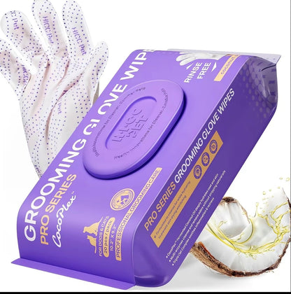 PET Grooming Glove Wipes — 20 Pieces